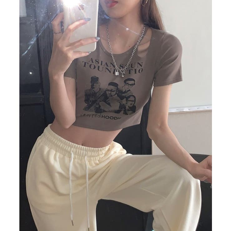 春新作 ショルダーカットアウト ショート丈チビTシャツ | LOVERS | 詳細画像17 