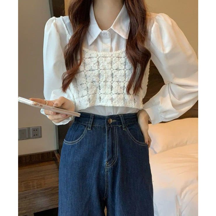 ホワイト | 冬新作 クロシェ編み キャミソール | LOVERS