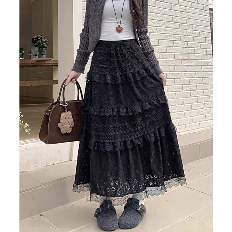 冬新作 フラワーレース ティアード | LOVERS | 詳細画像6 