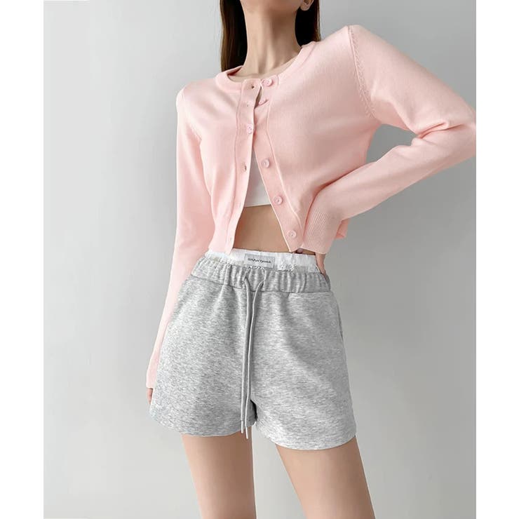 冬新作 レースレイヤード風 スウェットショートパンツブロケットコア | LOVERS | 詳細画像4 