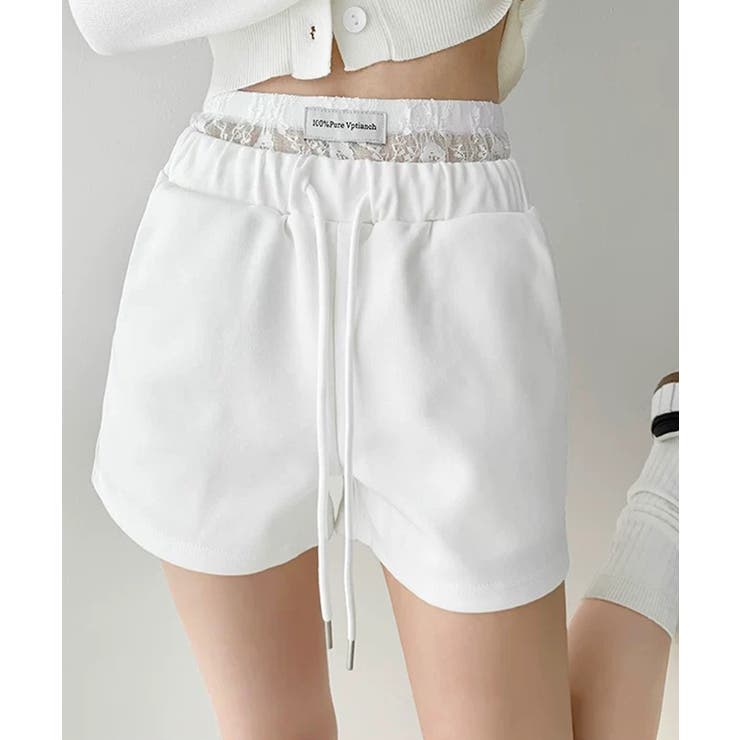 冬新作 レースレイヤード風 スウェットショートパンツブロケットコア | LOVERS | 詳細画像7 