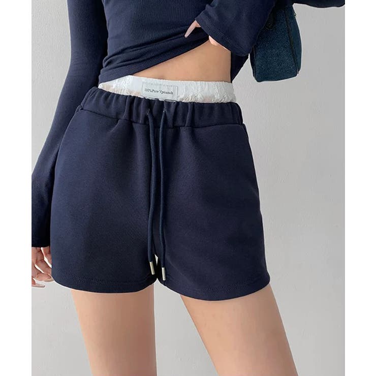 冬新作 レースレイヤード風 スウェットショートパンツブロケットコア | LOVERS | 詳細画像10 