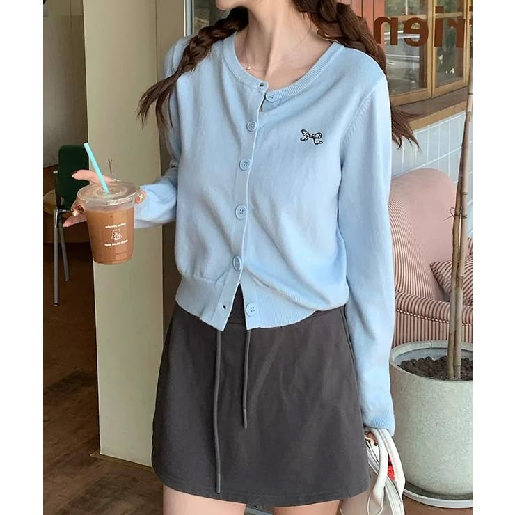 冬新作 ワンポイントリボン刺繍 ニットカーディガン | LOVERS | 詳細画像8 