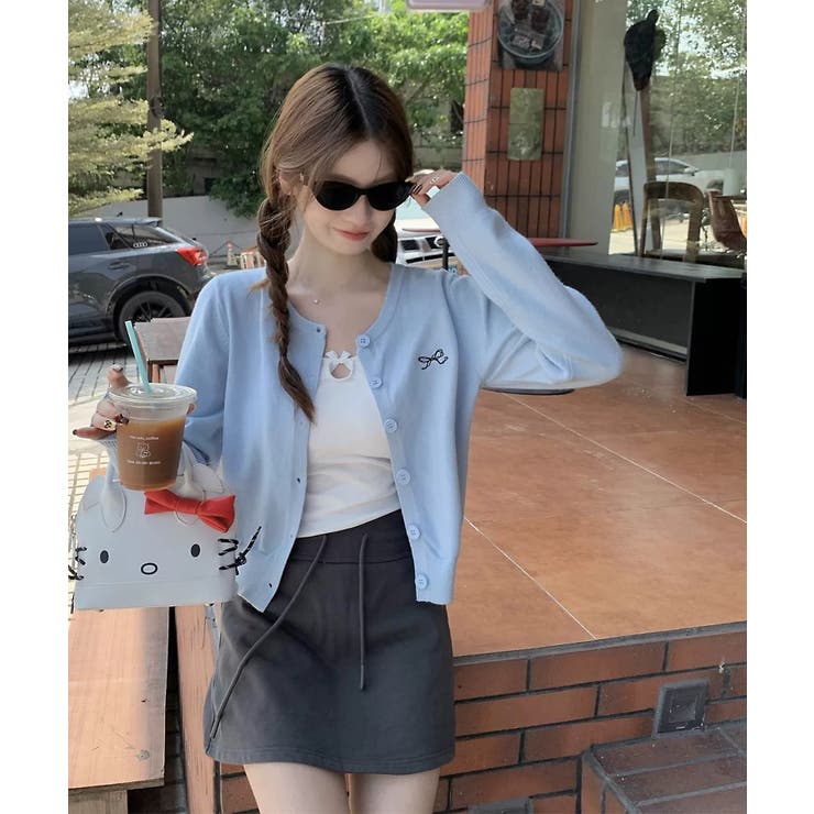 冬新作 ワンポイントリボン刺繍 ニットカーディガン | LOVERS | 詳細画像10 