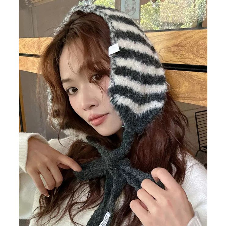 ブラック | 冬新作 ボーダー柄 紐付き | LOVERS