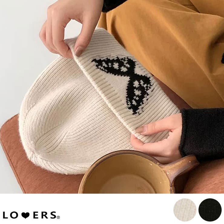 冬新作 バタフライモチーフ ビーニーニット帽 | LOVERS | 詳細画像1 