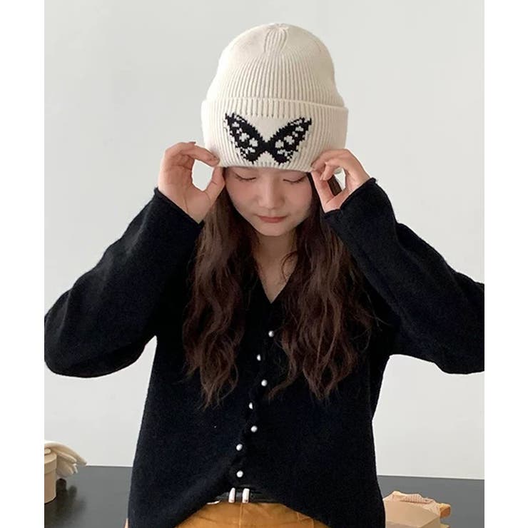 冬新作 バタフライモチーフ ビーニーニット帽 | LOVERS | 詳細画像5 