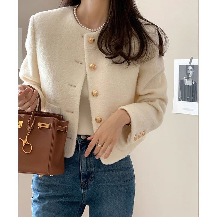 ホワイト | 冬新作 ブークレ ショート丈 | LOVERS