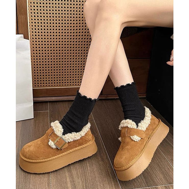 キャメル | 冬新作 フェイクムートン ベルトデザイン | LOVERS