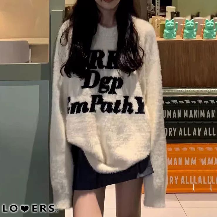 冬新作 ロゴデザイン シャギーニット | LOVERS | 詳細画像1 