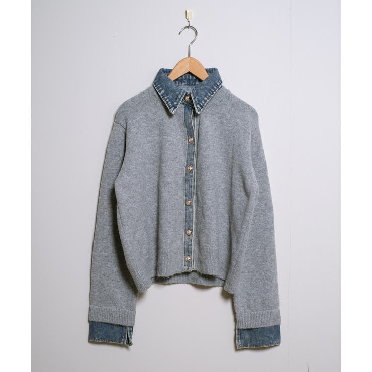 冬新作 デニムドッキング ニットカーディガントップス | LOVERS | 詳細画像11 