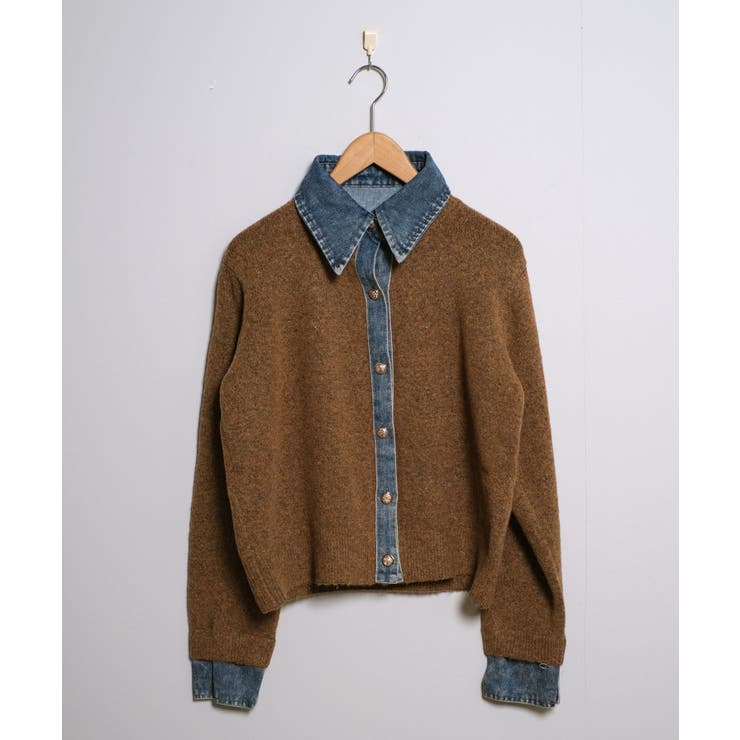 冬新作 デニムドッキング ニットカーディガントップス | LOVERS | 詳細画像13 