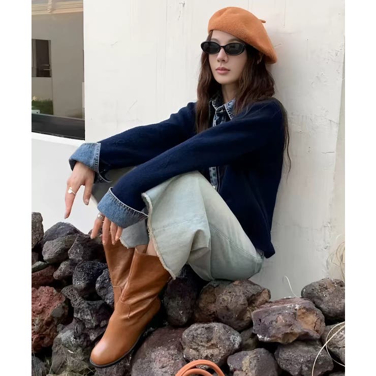 冬新作 デニムドッキング ニットカーディガントップス | LOVERS | 詳細画像2 