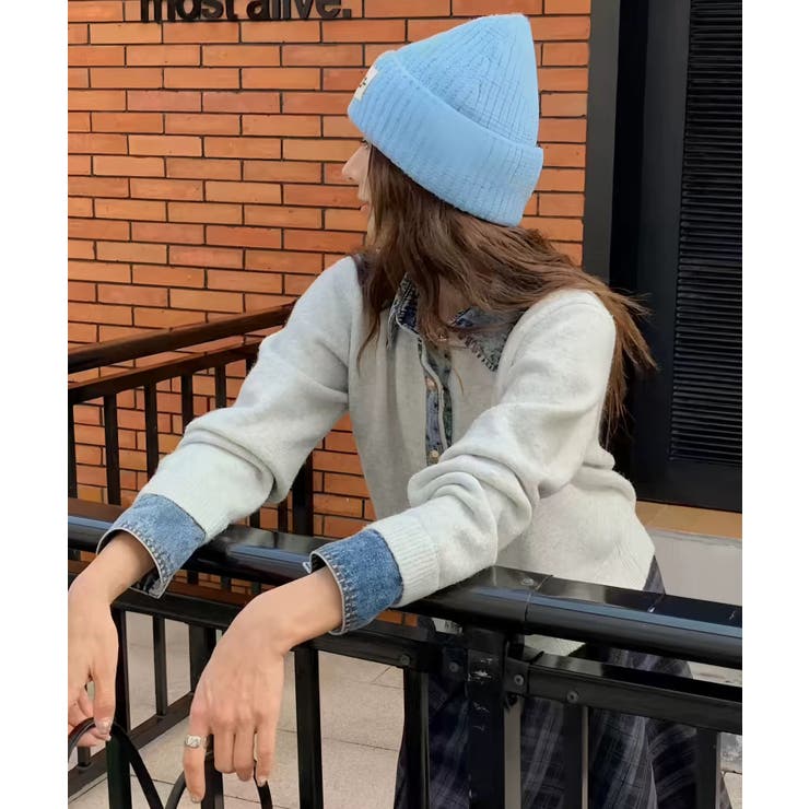 冬新作 デニムドッキング ニットカーディガントップス | LOVERS | 詳細画像4 