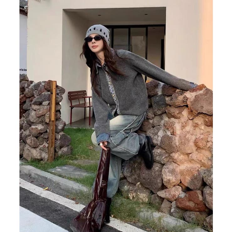 冬新作 デニムドッキング ニットカーディガントップス | LOVERS | 詳細画像7 