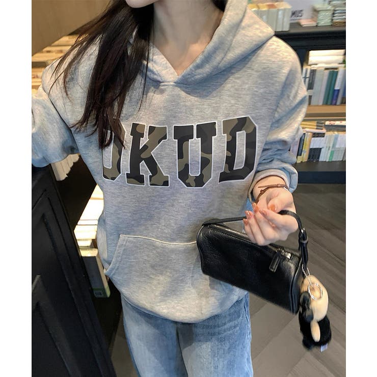 冬新作 カモフラビッグロゴフーディーパーカースウェット トレーナー | LOVERS | 詳細画像2 