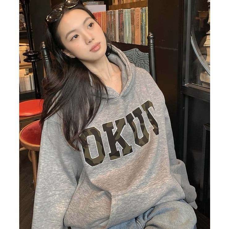 冬新作 カモフラビッグロゴフーディーパーカースウェット トレーナー | LOVERS | 詳細画像4 