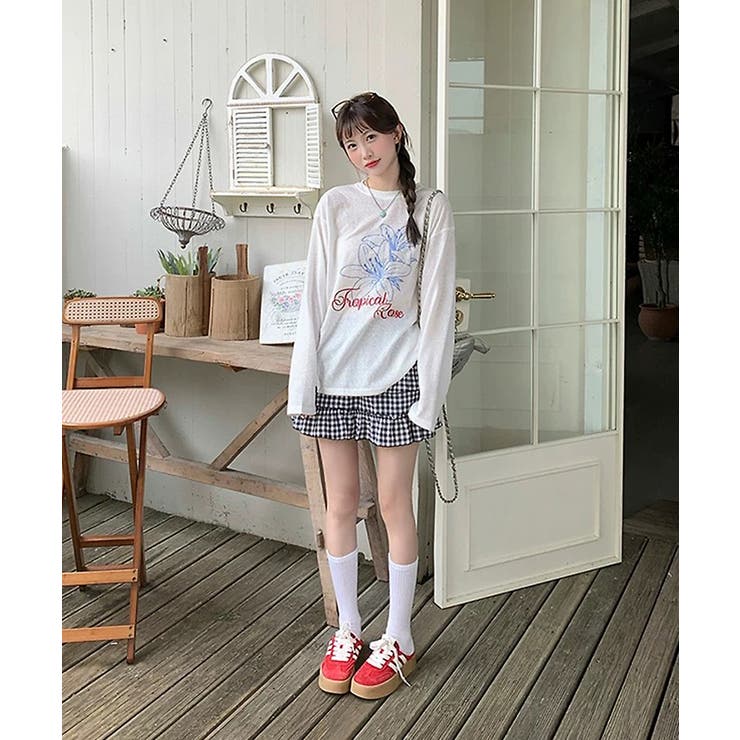 冬新作 フラワープリント シアーオーバートップス | LOVERS | 詳細画像4 