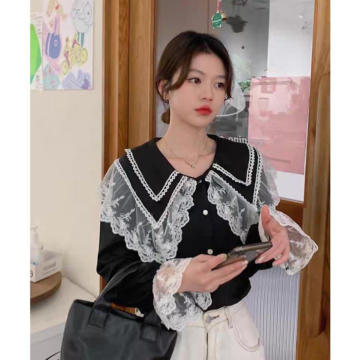 冬新作 ビックレースカラー フリル袖 | LOVERS | 詳細画像7 