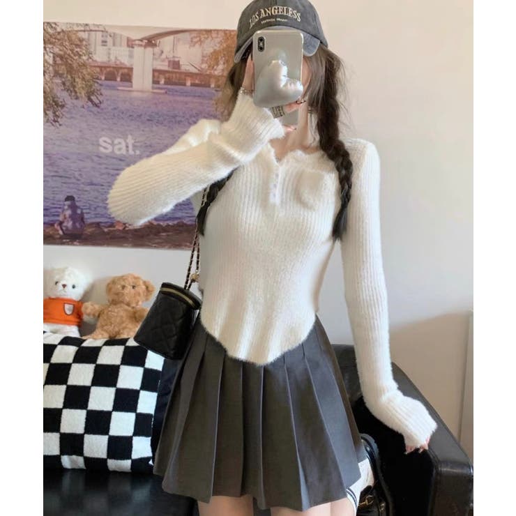 ホワイト | 冬新作 ヘンリーネック ポケット付き | LOVERS