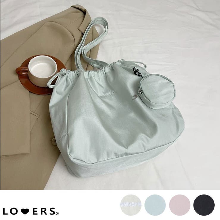 冬新作 ミニポーチ付き 巾着ナイロントートバッグA4サイズ | LOVERS | 詳細画像1 