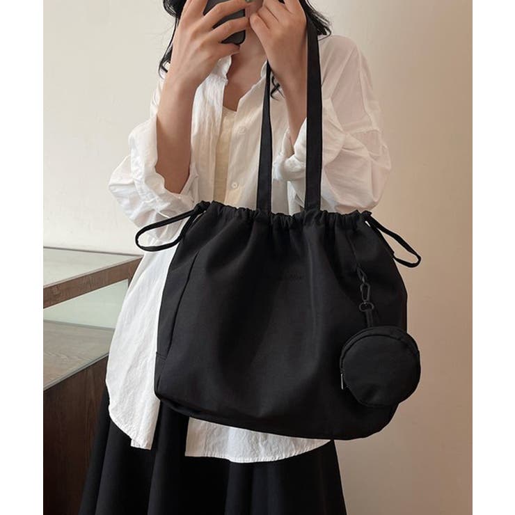 冬新作 ミニポーチ付き 巾着ナイロントートバッグA4サイズ | LOVERS | 詳細画像6 