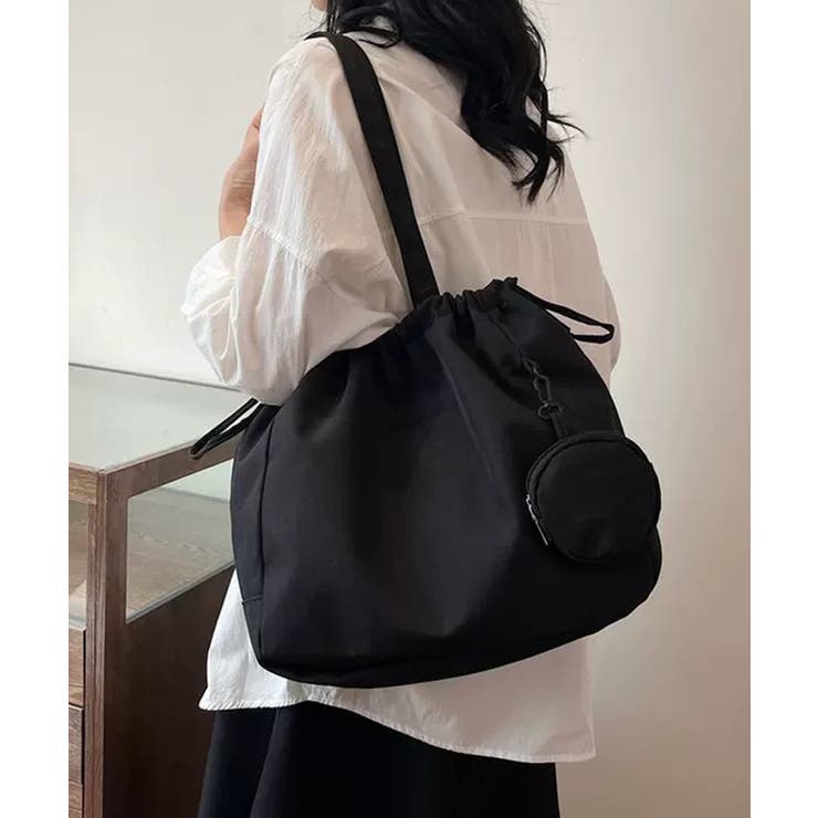 冬新作 ミニポーチ付き 巾着ナイロントートバッグA4サイズ | LOVERS | 詳細画像9 