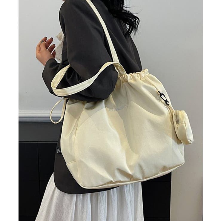 冬新作 ミニポーチ付き 巾着ナイロントートバッグA4サイズ | LOVERS | 詳細画像12 