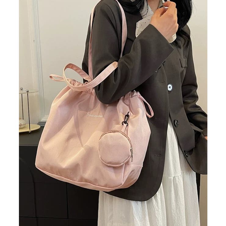 冬新作 ミニポーチ付き 巾着ナイロントートバッグA4サイズ | LOVERS | 詳細画像14 