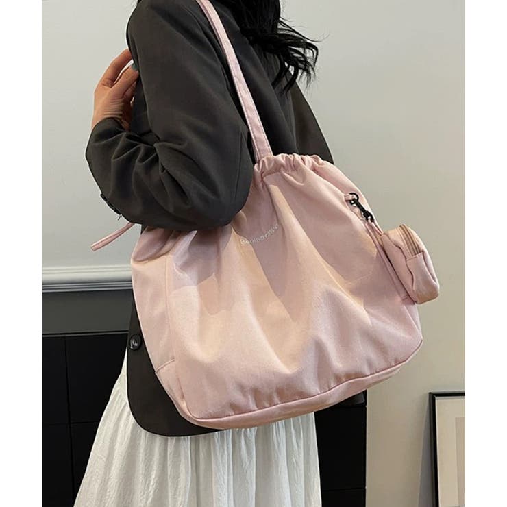 冬新作 ミニポーチ付き 巾着ナイロントートバッグA4サイズ | LOVERS | 詳細画像15 