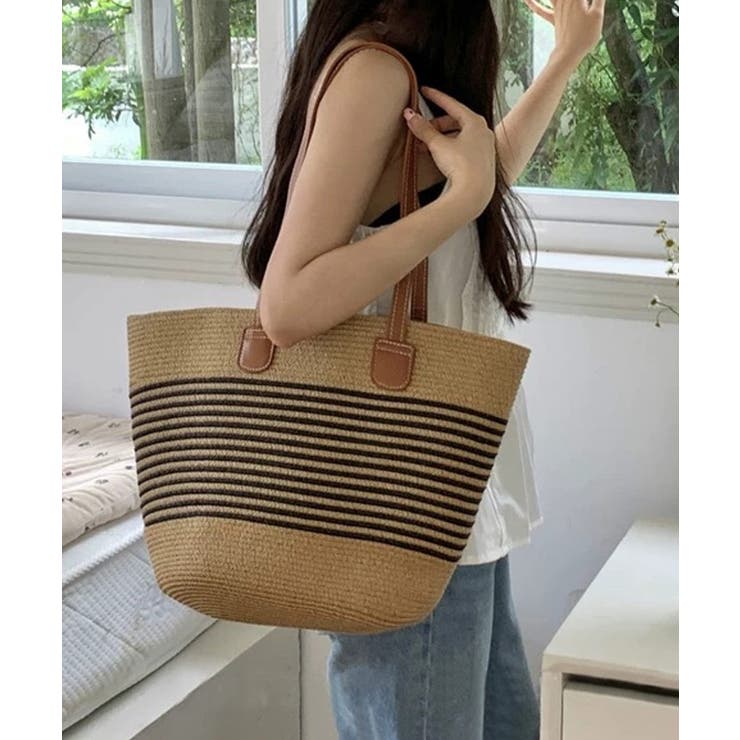 冬新作 PUレザーハンドル ストロー編み | LOVERS | 詳細画像4 