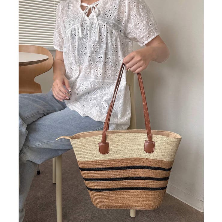 冬新作 PUレザーハンドル ストロー編み | LOVERS | 詳細画像12 