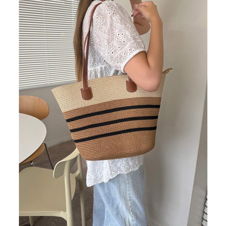 冬新作 PUレザーハンドル ストロー編み | LOVERS | 詳細画像15 