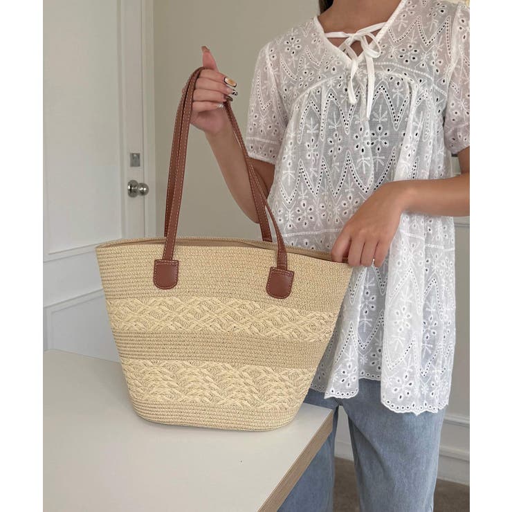 冬新作 PUレザーハンドル ストロー編み | LOVERS | 詳細画像17 