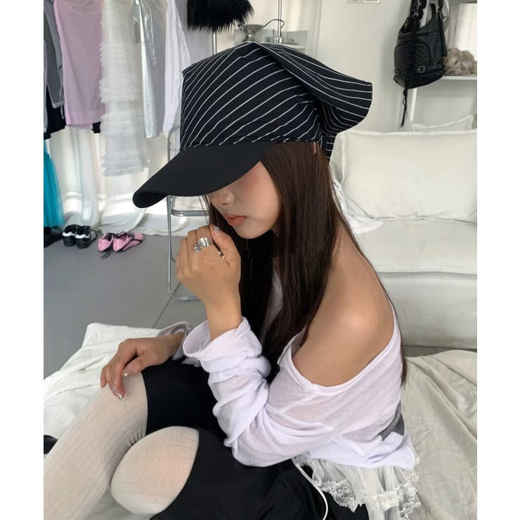 春新作 ストライプ柄 スカーフキャップライブ参戦 | LOVERS | 詳細画像4 