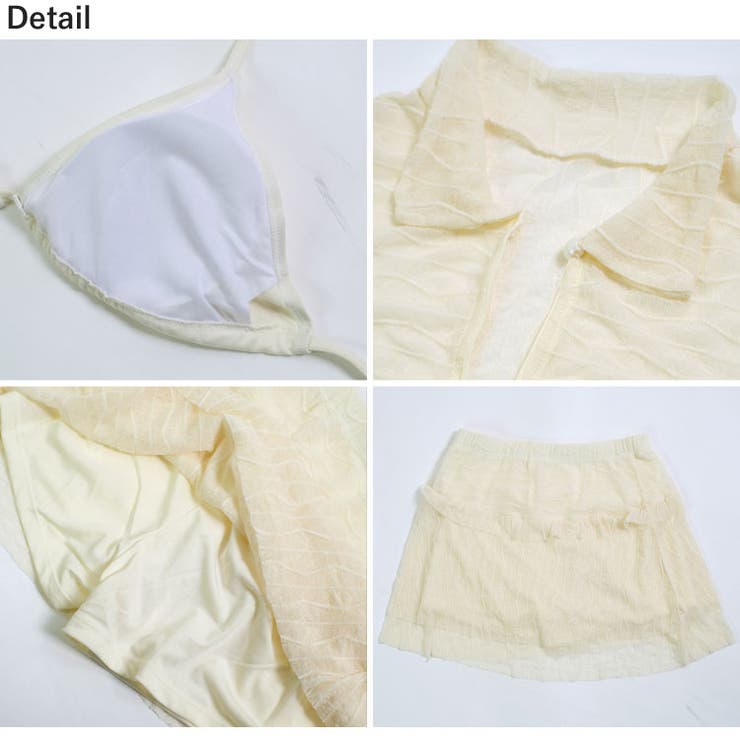 冬新作 ウェーブシースルー ボレロカーディガン付き水着淡色 | LOVERS | 詳細画像14 