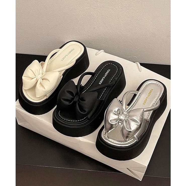 【足もとキュート♪】CHANEL リボン＆パール サンダル パールストラップがお洒落♪】CHANEL サンダル 大きめリボン