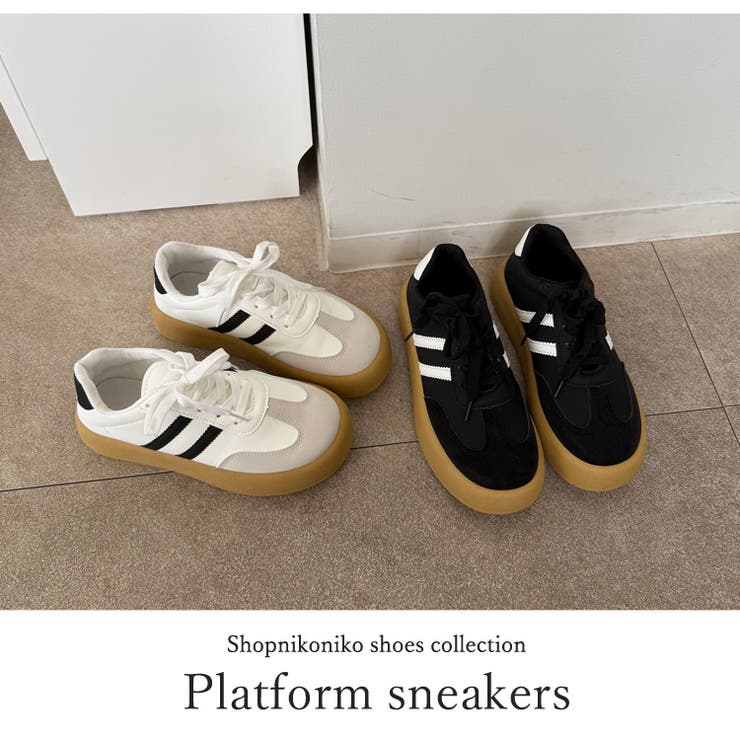 冬新作 ローカット 厚底ラインスニーカー韓国ストリート | LOVERS | 詳細画像2 