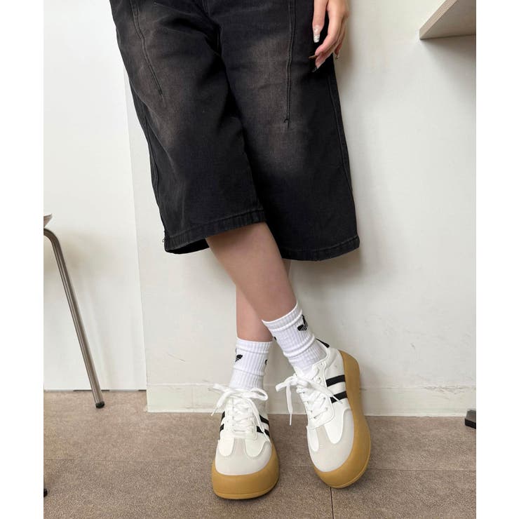 冬新作 ローカット 厚底ラインスニーカー韓国ストリート | LOVERS | 詳細画像11 