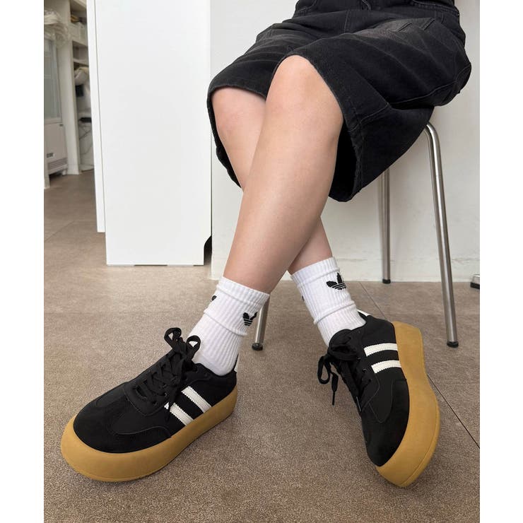 冬新作 ローカット 厚底ラインスニーカー韓国ストリート | LOVERS | 詳細画像17 