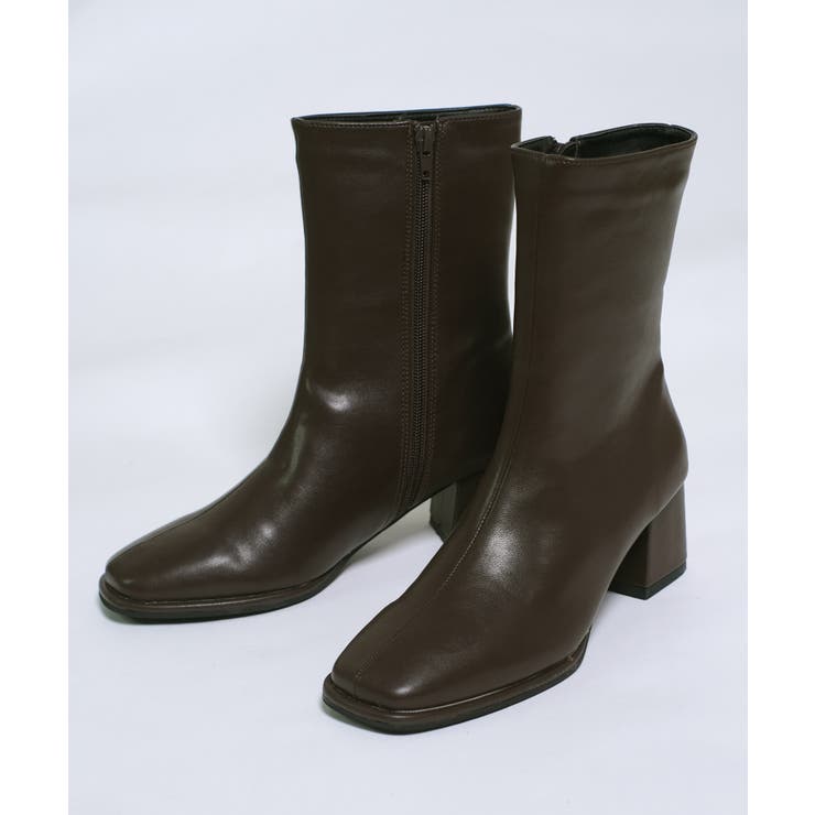 冬新作 スクエアトゥ ミドルブーツ韓国ファッション | LOVERS | 詳細画像22 