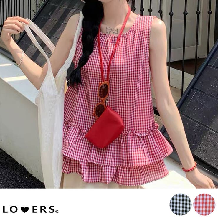 冬新作 ギンガムチェック ティアードフリル | LOVERS | 詳細画像1 