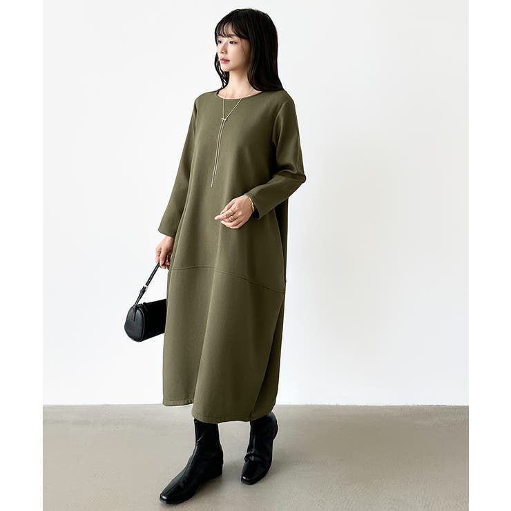 裏起毛 コクーンワンピース コットンリネンワンピース | COCOMOMO | 詳細画像15 