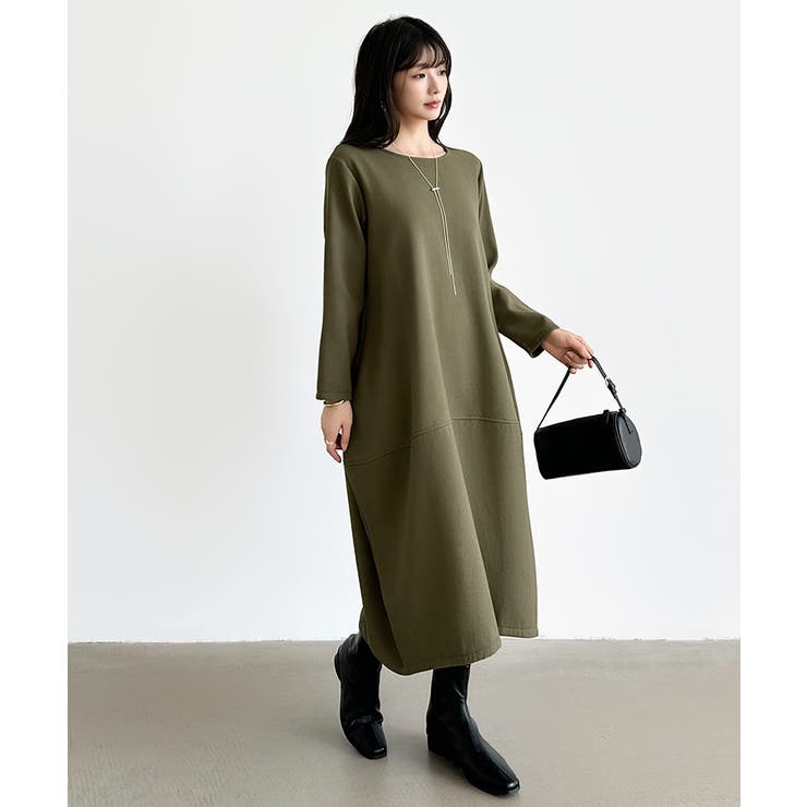 裏起毛 コクーンワンピース コットンリネンワンピース | COCOMOMO | 詳細画像16 