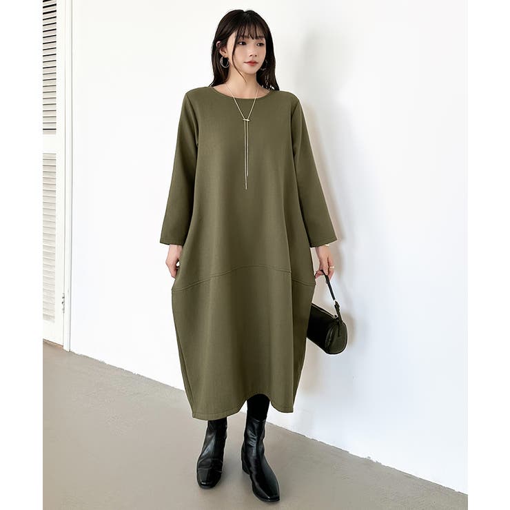 裏起毛 コクーンワンピース コットンリネンワンピース | COCOMOMO | 詳細画像20 