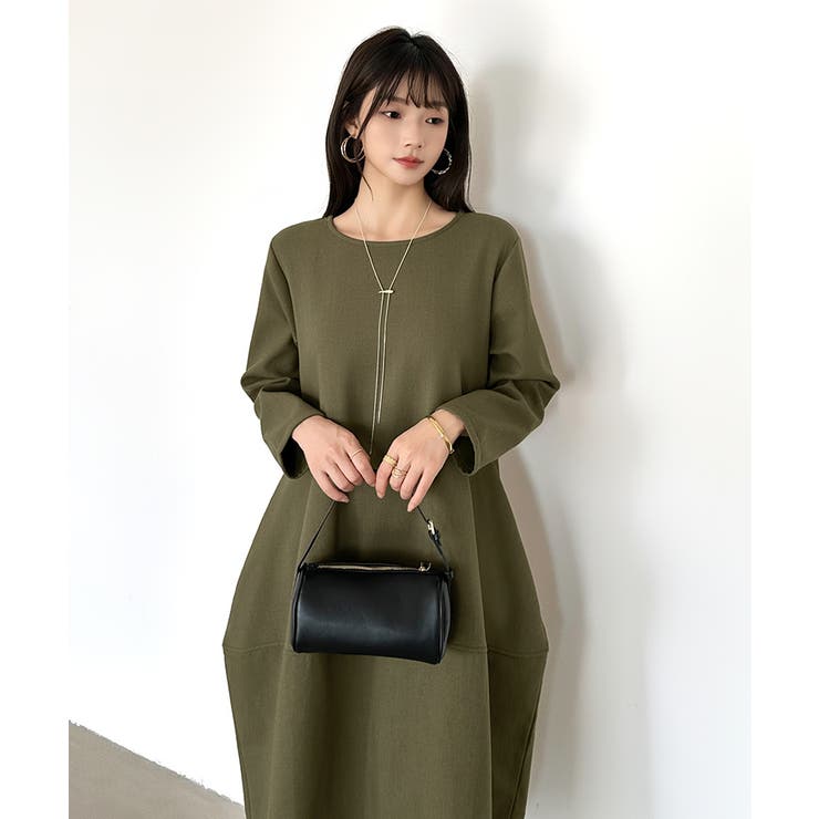 裏起毛 コクーンワンピース コットンリネンワンピース | COCOMOMO | 詳細画像22 