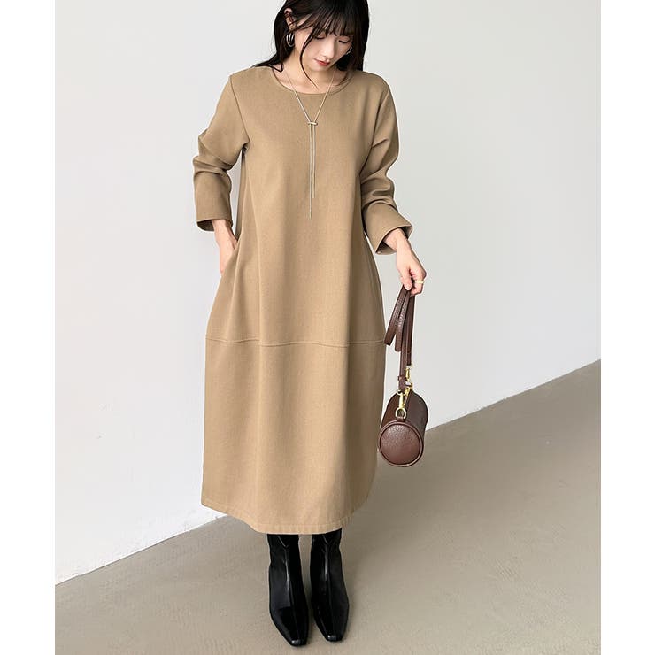 裏起毛 コクーンワンピース コットンリネンワンピース | COCOMOMO | 詳細画像24 