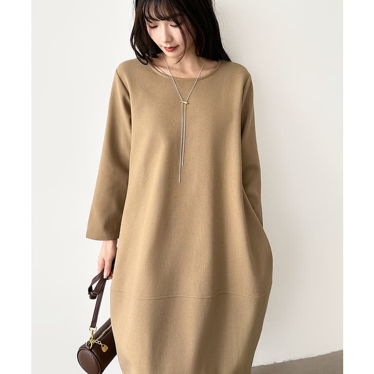 裏起毛 コクーンワンピース コットンリネンワンピース | COCOMOMO | 詳細画像25 