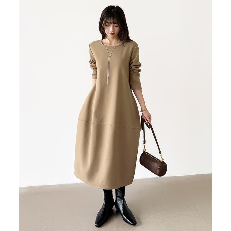 裏起毛 コクーンワンピース コットンリネンワンピース | COCOMOMO | 詳細画像26 