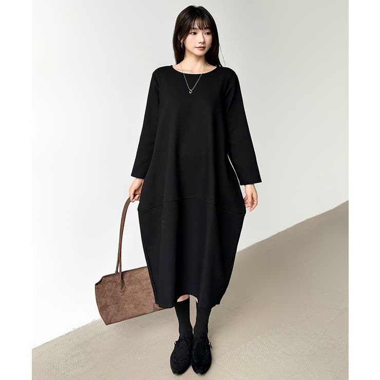 裏起毛 コクーンワンピース コットンリネンワンピース | COCOMOMO | 詳細画像32 